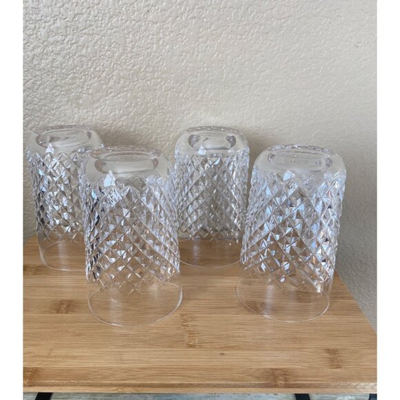 Waterford Alana Flat Tumblers 12 oz 4.5" H Set of 4 Vintage Signed - Picture 2 of 8